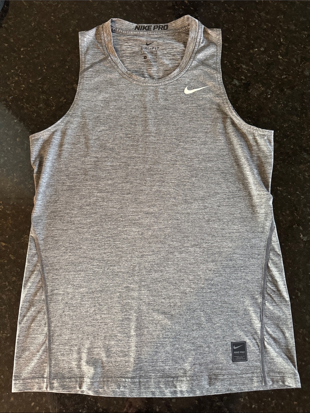 Nike Grey Heather Dri-FIT Sleeveless Training Top